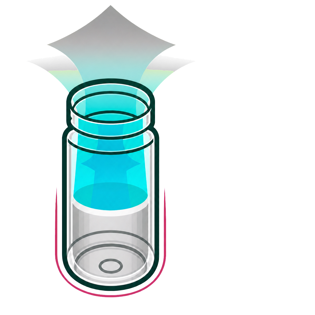 Cutaway illustration showing nitrogen displacing oxygen inside an @once tube